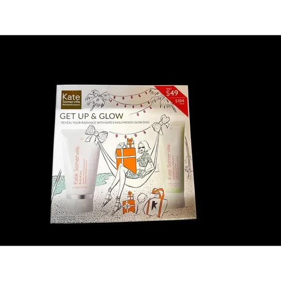 Kate Somerville Get up & glow Exfolikate Cleanser & Treatment 1.7floz/2floz New - Picture 1 of 2